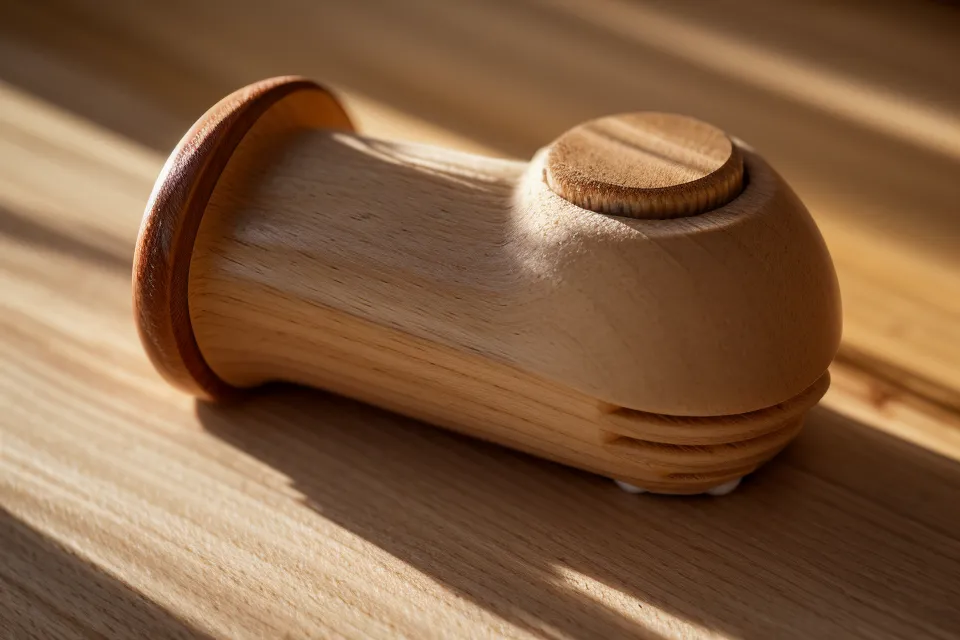 Superficie pulida del rodillo liso de madera, clave para trabajar piel sensible sin irritarla