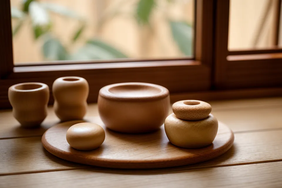 Frasco de aceite de almendras con gotero sobre una superficie de madera rústica, aceite base para maderoterapia facial nocturna